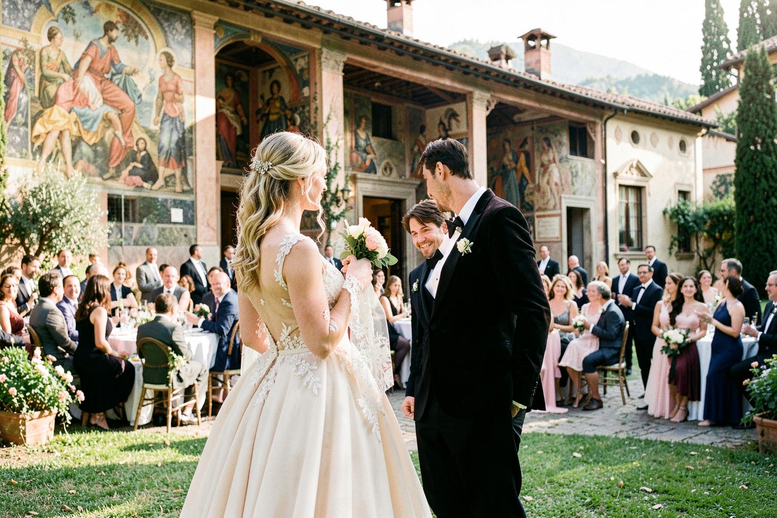 Garden reception at the villa near Lucca