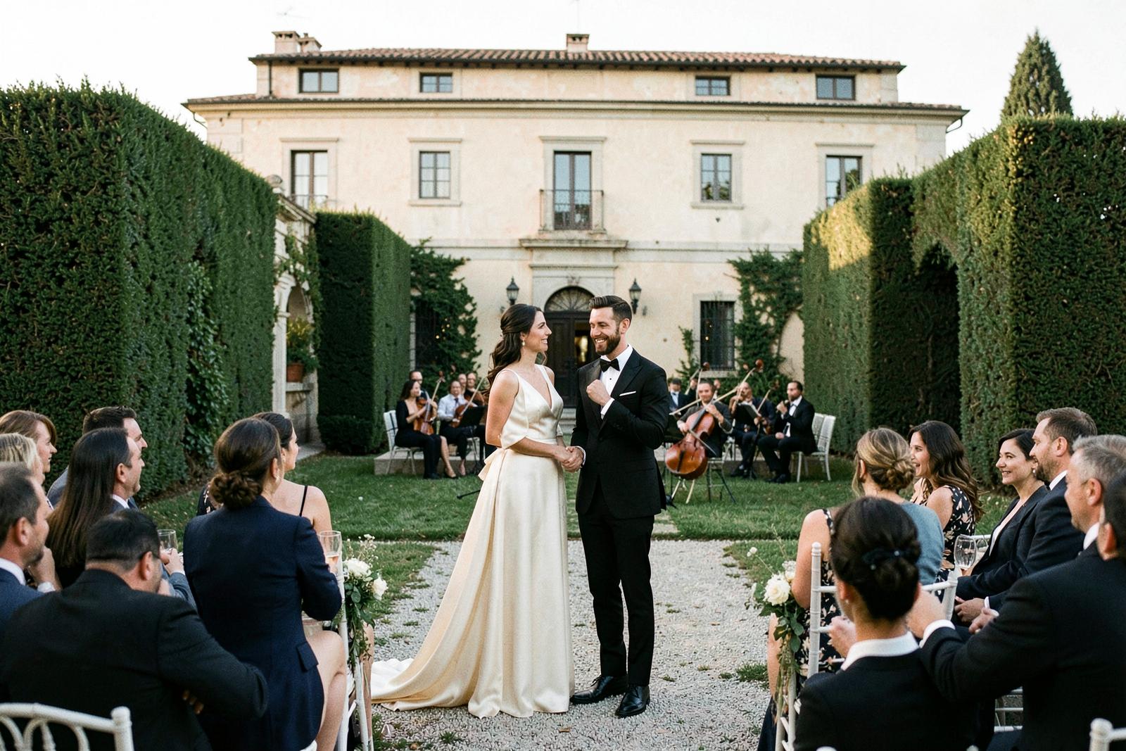Garden ceremony at the Renaissance villa in Florence