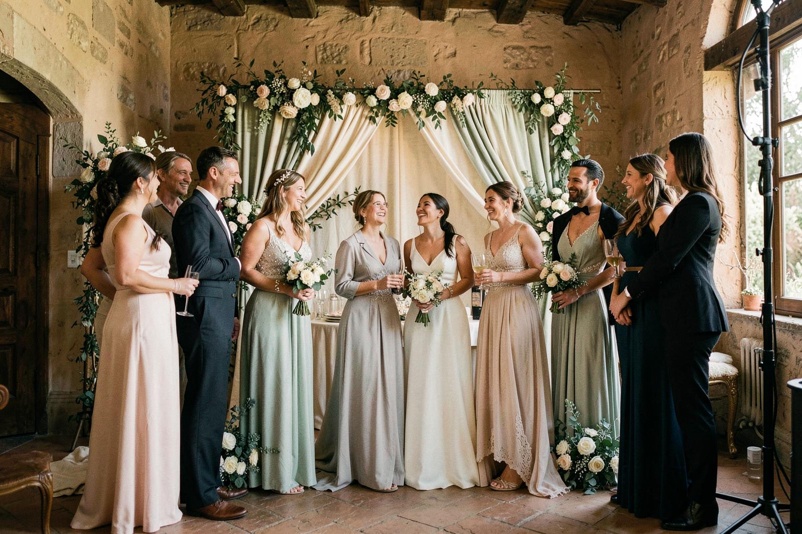 Photo booth set styled for the wedding